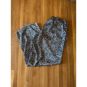 TART loungewear silky cheetah/leopard pants black and white XL